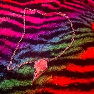 Goth Skull Star Pendant Necklace